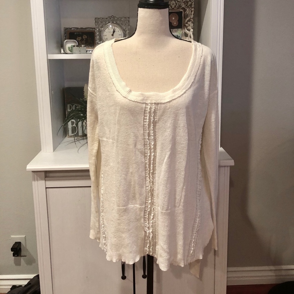 Free people lace trim high&low top